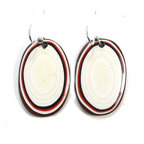 DVH Fordite Earrings Ford F150 Truck KC Assembly 33x23mm Sterling (5442)