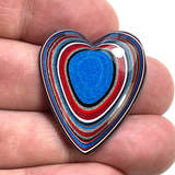 DVH Ford F150 Genuine Fordite Heart Cabochon KC Assembly 33x28x4mm (5900)