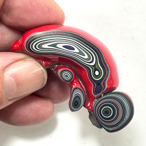 DVH Michigan Fordite Specimen Polished Face Rough Chv Frd Jp  (6152)