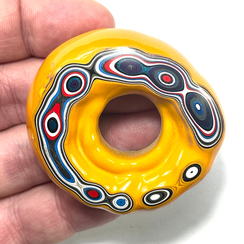 DVH Michigan Fordite Specimen Polished Face Rare Donut Chv Frd Jp  (6156)