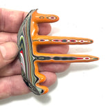 DVH Michigan Fordite Specimen Polished Face Rare Stalactites Chv Frd Jp  (6158)