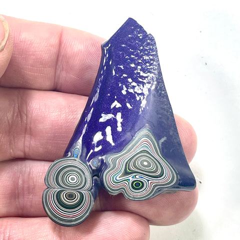 DVH Michigan Purple Fordite Specimen Polished Face Rough Chv Frd Jp (6170)