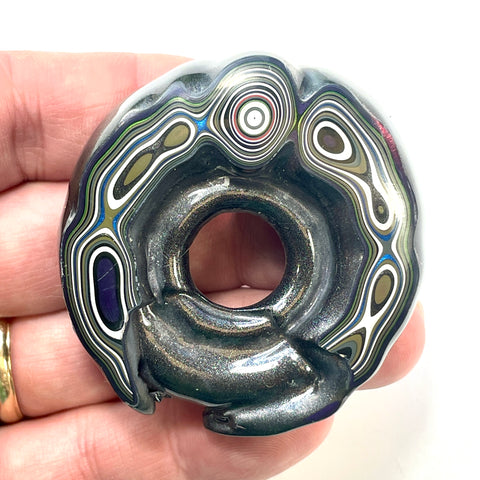 DVH Michigan Fordite Rare Donut Specimen Polished Face Rough Chv Frd Jp (6176)