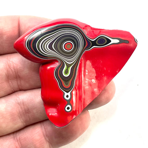 DVH Michigan Red Fordite Specimen Polished Face Rough Chv Frd Jp (6177)