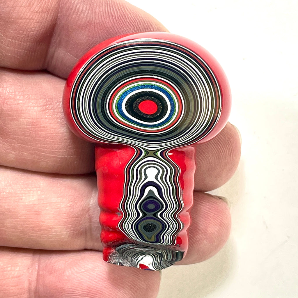 DVH Michigan Fordite red Mushroom Specimen Polished Face Chv Frd Jp (6181)