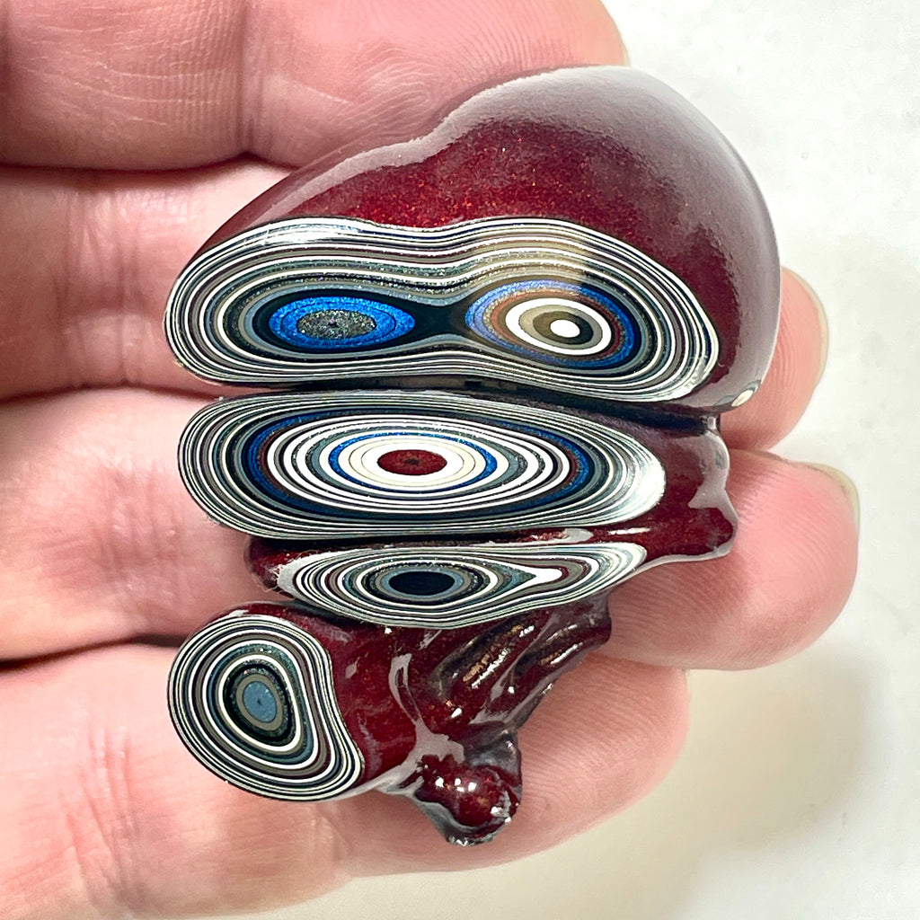 DVH Michigan Fordite Specimen Polished Face Rough Chv Frd Jp (6185)