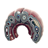 DVH Michigan Fordite Bulls Eye Rainbow Specimen Polished Face Chv Frd Jp (6188)