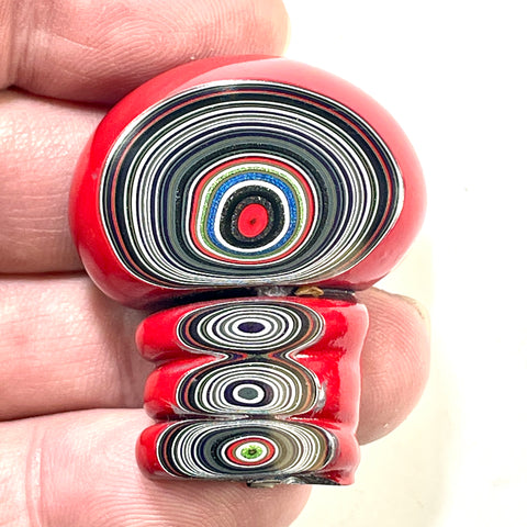 DVH Michigan Fordite Red Mushroom Specimen Polished Face Chv Frd Jp (6189)