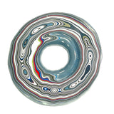 DVH Michigan Fordite Rare Buck Hole Donut Bead Pendant Chv Frd Jp 53mm Rd x8mm (6216)