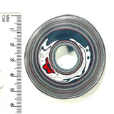 DVH Michigan Fordite Rare Buck Hole Donut Bead Pendant Chv Frd Jp 53mm Rd x8mm (6216)