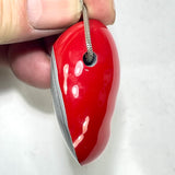 DVH Michigan Fordite Red Drip Bead Pendant Chv Frd Jp 47x30x23mm (6217)