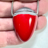 DVH Michigan Fordite Red Drip Bead Pendant Chv Frd Jp 43x23x22mm (6218)