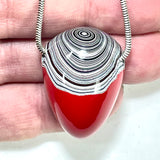 DVH Michigan Fordite Red Drip Bead Pendant Chv Frd Jp 43x23x22mm (6218)