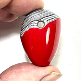 DVH Michigan Fordite Red Drip Bead Pendant Chv Frd Jp 43x23x22mm (6218)