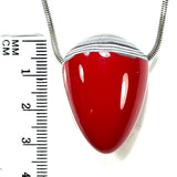 DVH Michigan Fordite Red Drip Bead Pendant Chv Frd Jp 43x23x22mm (6218)