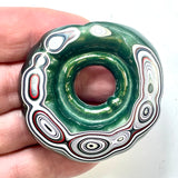DVH Michigan Green Fordite Rare Buck Hole Donut Specimen Polished Chv Frd Jp (6219)