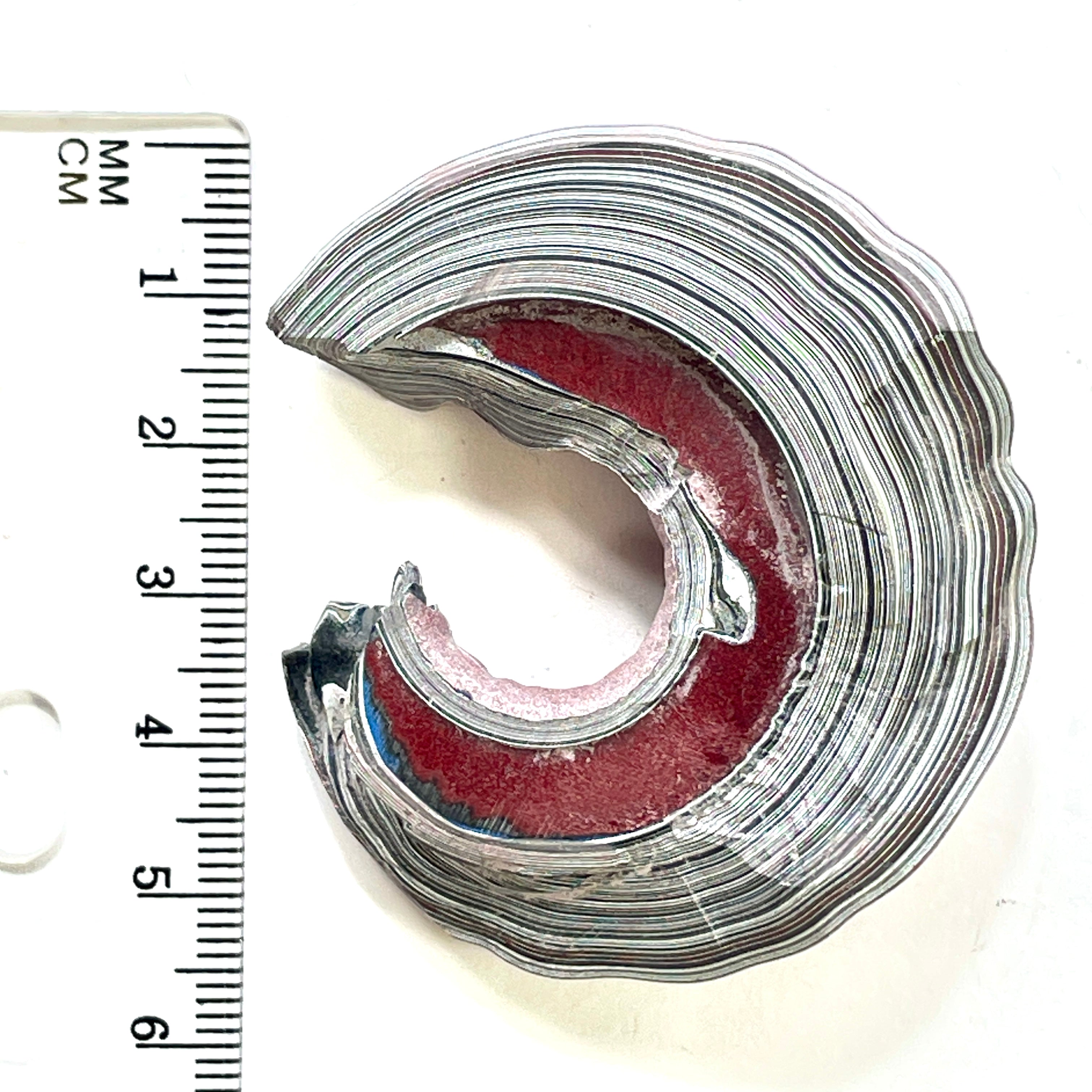DVH Michigan Red Fordite Rare 1/2 Buck Hole Donut Specimen Polished Chv Frd Jp (6222) - DVHdesigns
