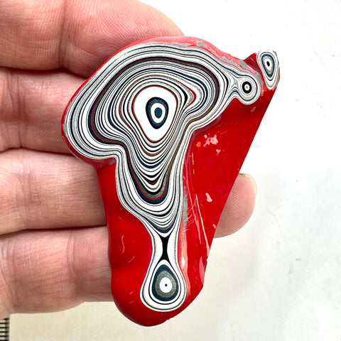 DVH Michigan Red Fordite Specimen Polished Face Rough Chv Frd Jp (6223)