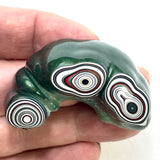 DVH Michigan Green Fordite Rare Partial Buck Hole Donut Specimen Polished Chv Frd Jp (6224)