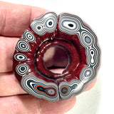 DVH Michigan Red Fordite Rare Buck Hole Donut Specimen Polished Chv Frd Jp (6234)