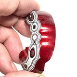 DVH Michigan Red Fordite 1/2 Buck Hole Donut Specimen Polished Face Chv Frd Jp (6235)