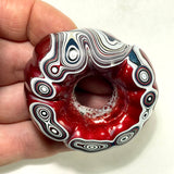 DVH Michigan Red Fordite Rare Buck Hole Donut Specimen Polished Chv Frd Jp (6254)