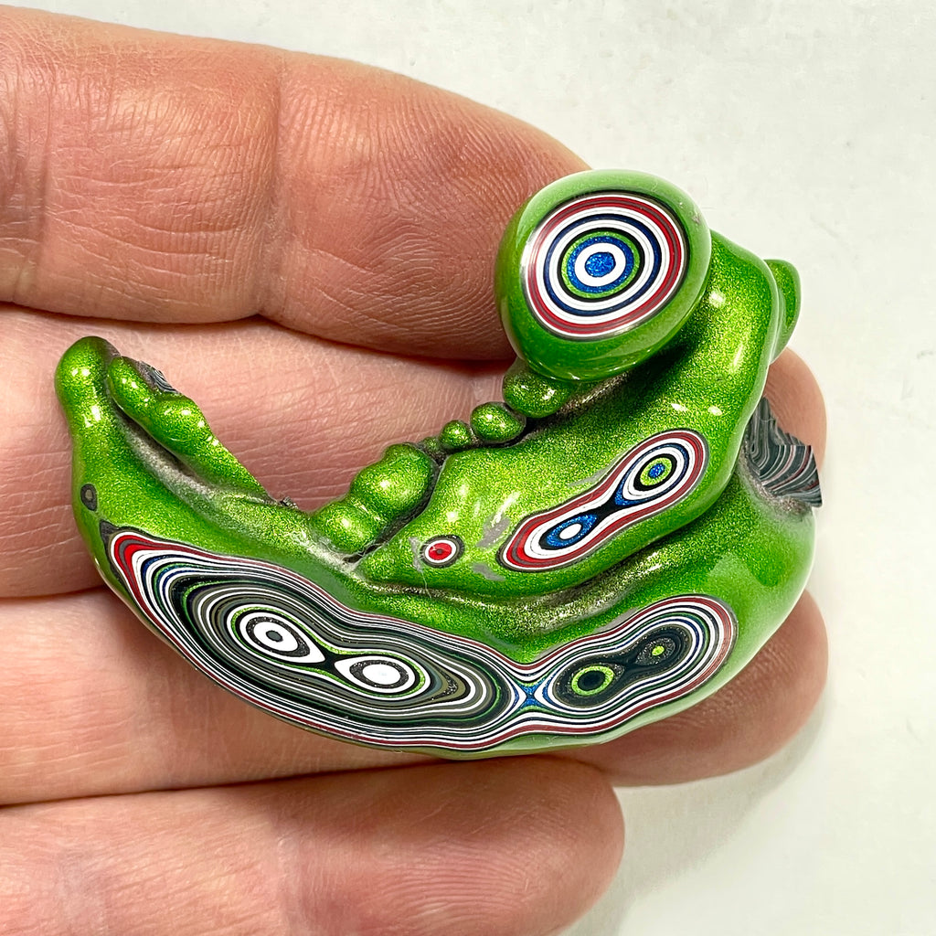DVH Michigan Fordite Jeep Mojito Green Specimen Polished Face (6255)