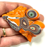 DVH Michigan Fordite Jeep Joose Orange Specimen Polished Face (6256)