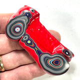 DVH Michigan Red Fordite Specimen Polished Face Rough Chv Frd Jp (6259)