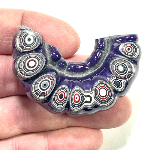 DVH  Michigan Jeep Fordite Purple Reign Rainbow Specimen Polished Face Chv Frd Jp (6296) - DVHdesigns