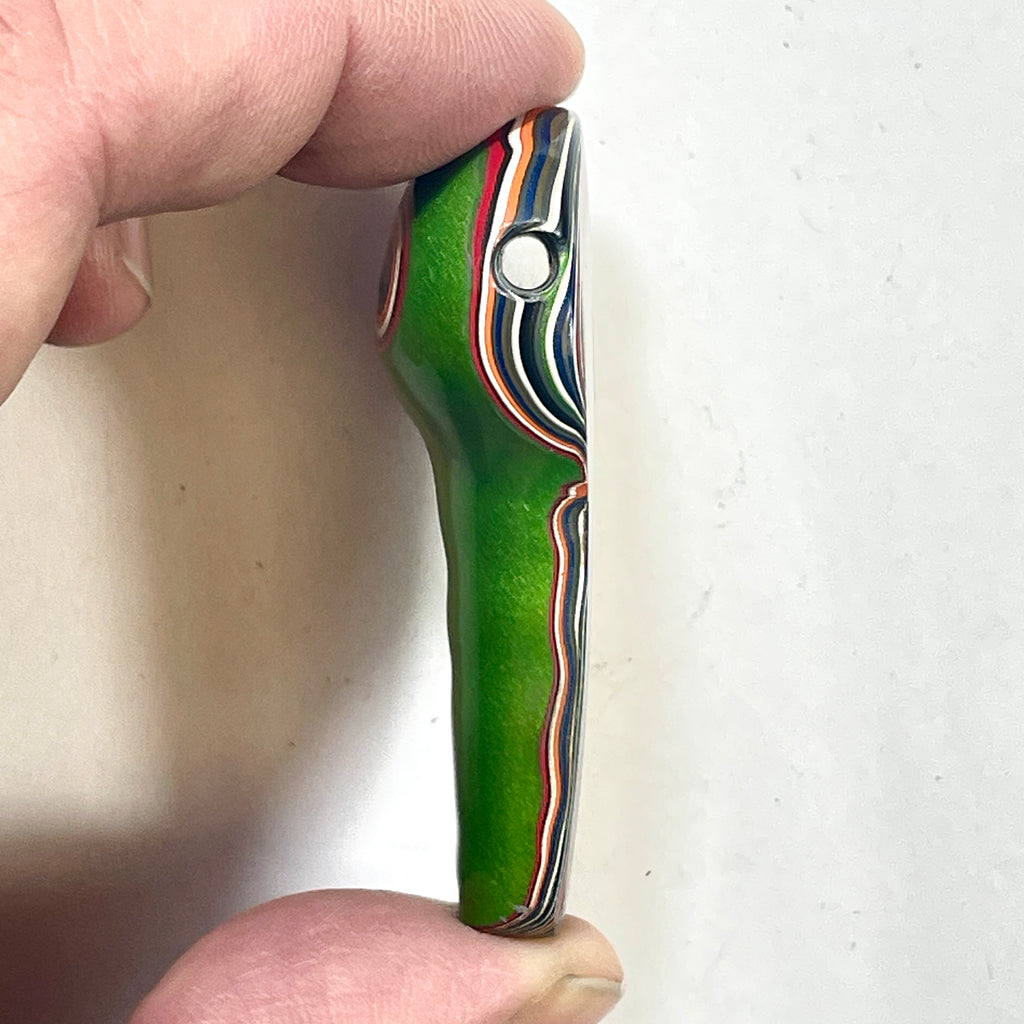 DVH Michigan Jeep Fordite Mojito Green Cyclops Bead Pendant 55x31x14mm (6305) - DVHdesigns