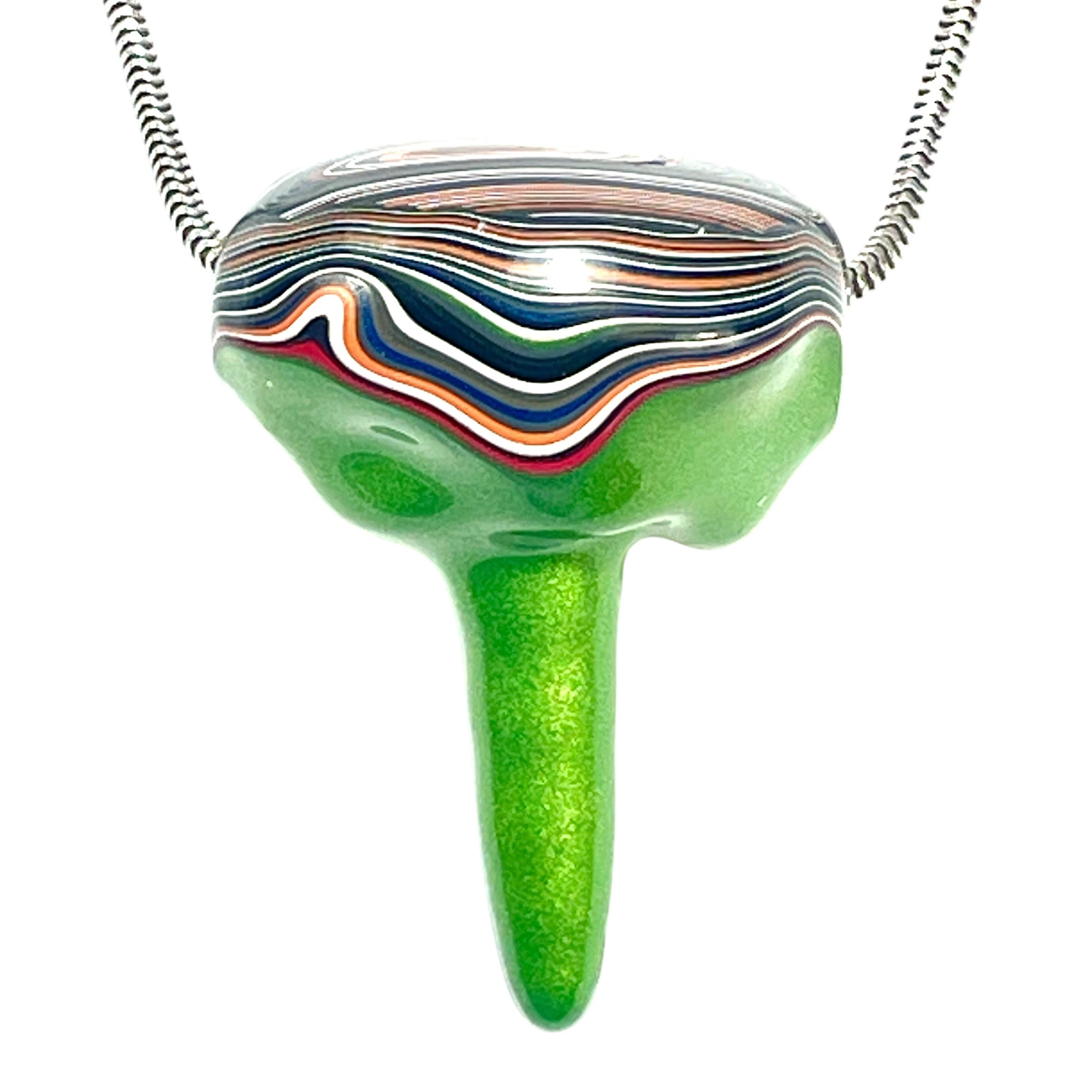 DVH Michigan Jeep Fordite Stlactite Mojito Green Bead Pendant 27x40x18mm (6306) - DVHdesigns