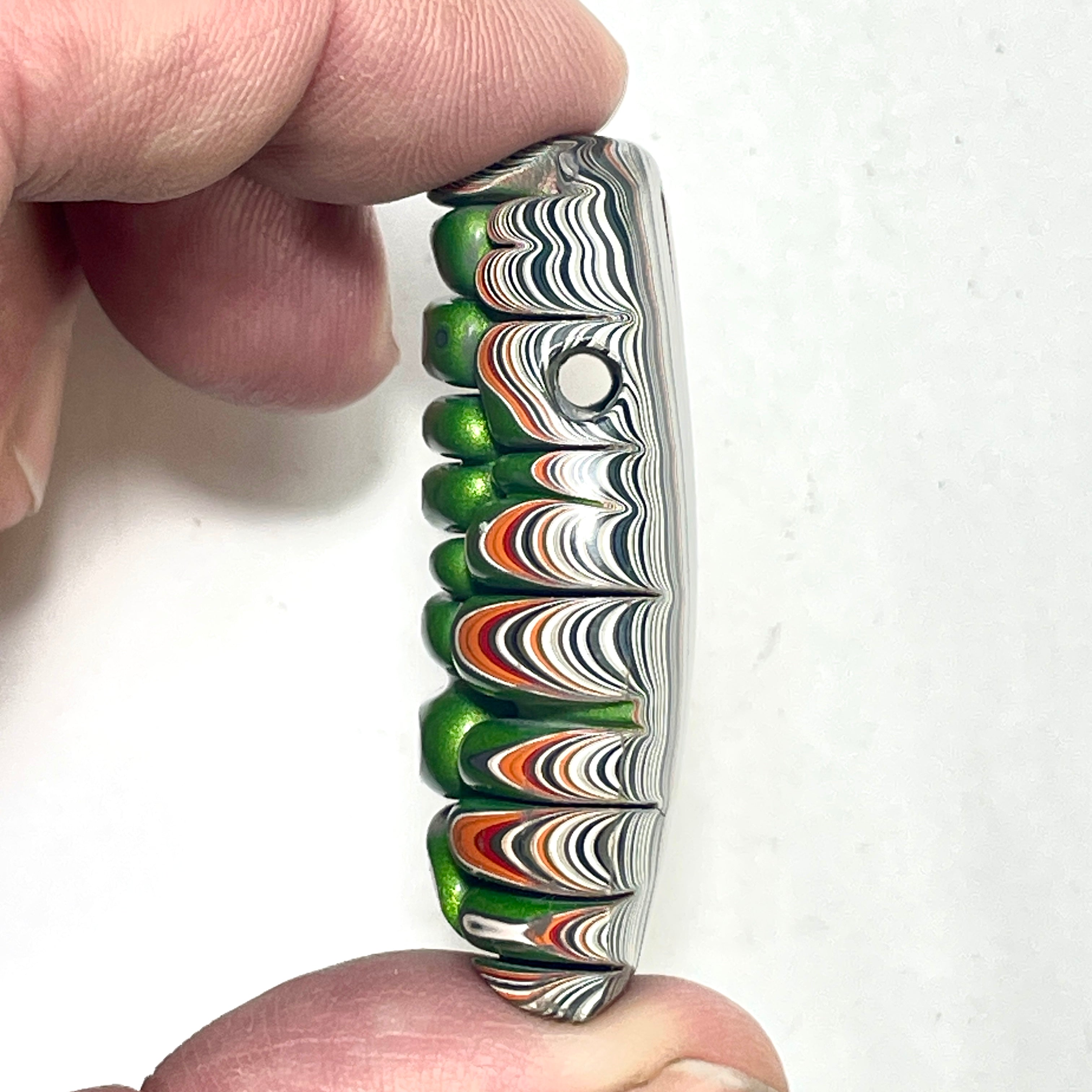 DVH Michigan Jeep Fordite Mojito Green Bead Pendant 48x24x16mm (6307) - DVHdesigns