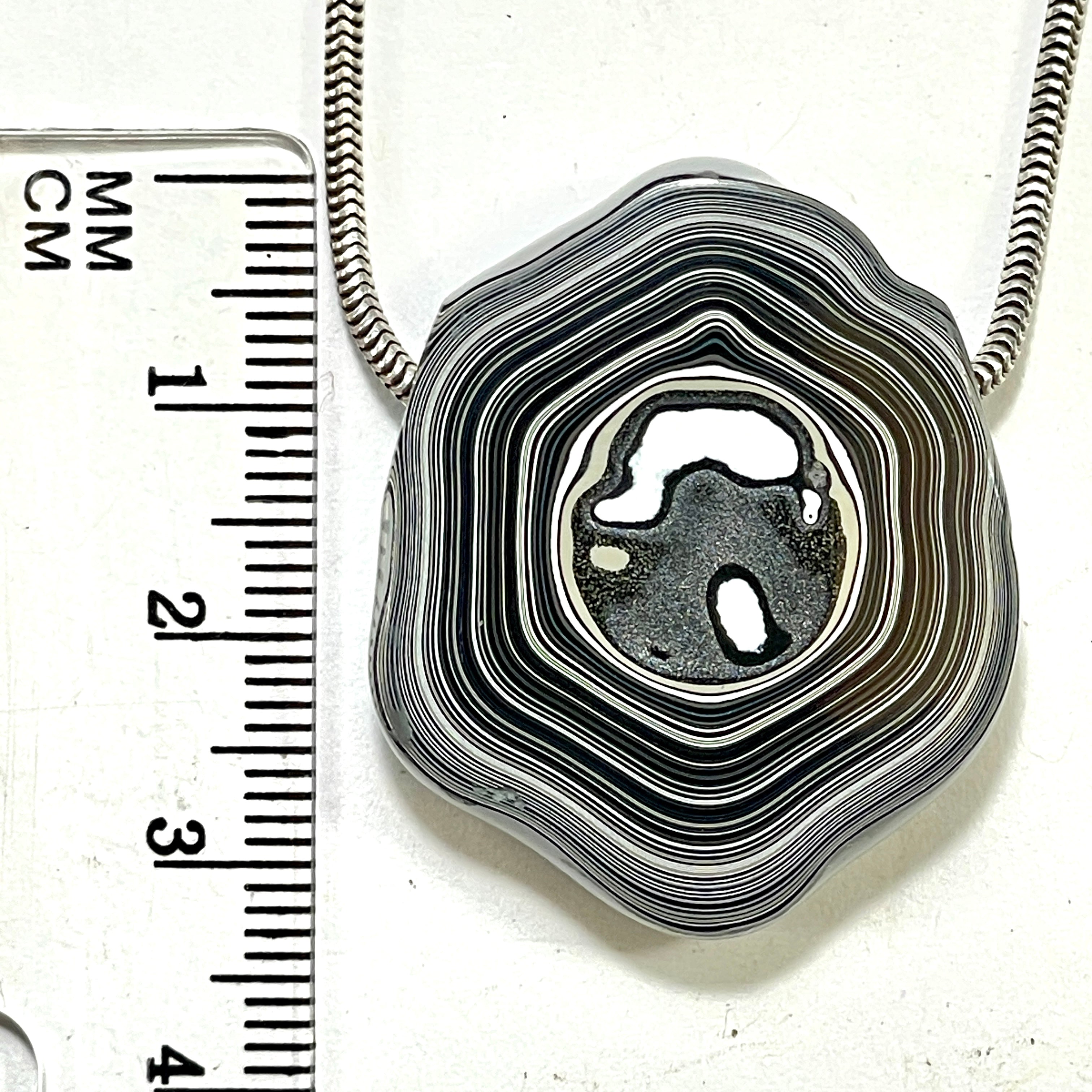 DVH Rare Michigan Fordite Hex Bolt Bead Pendant Chv Frd Jp 33x28x8mm (6311) - DVHdesigns