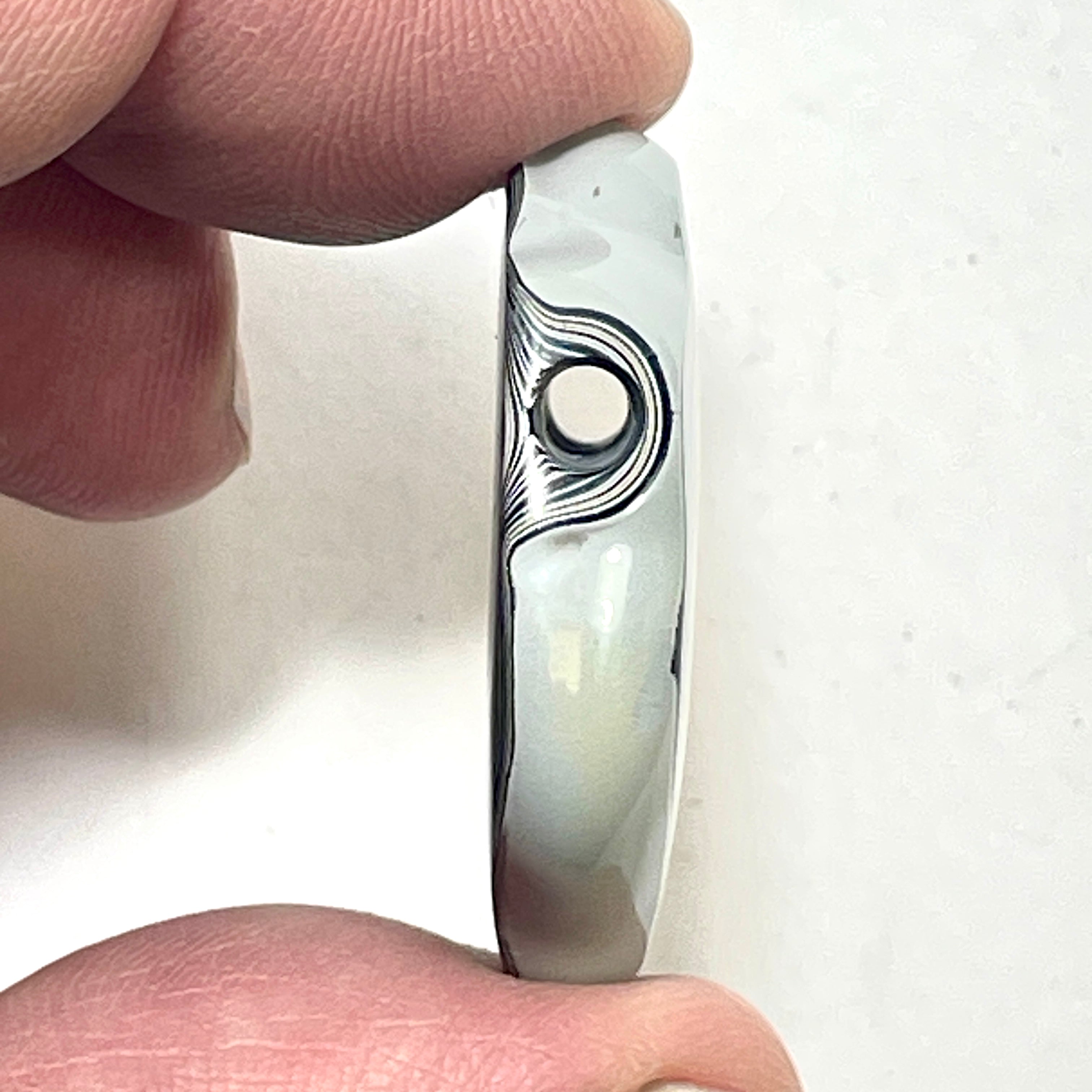 DVH Rare Michigan Fordite Hex Bolt Bead Pendant Chv Frd Jp 33x28x8mm (6311) - DVHdesigns