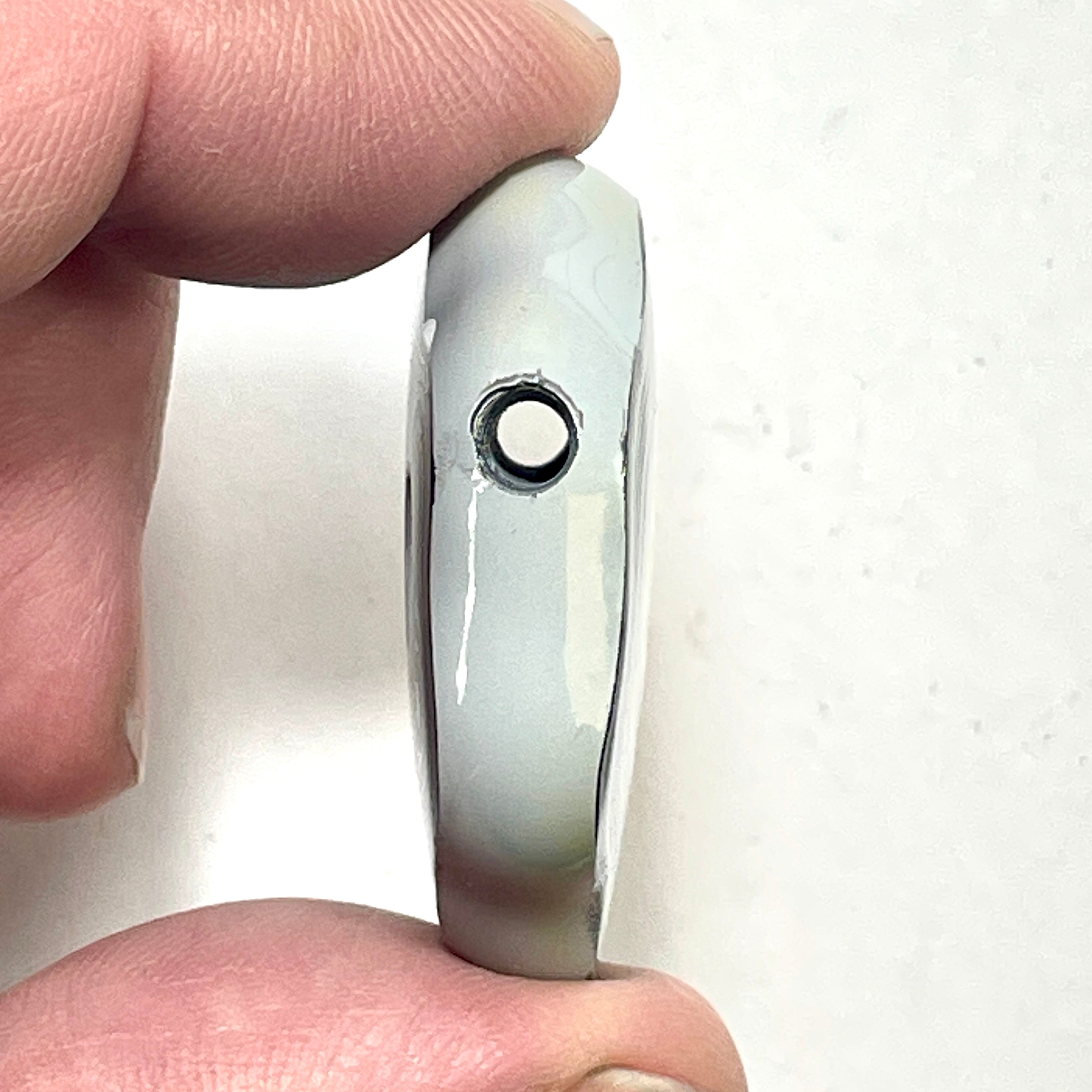 DVH Rare Michigan Fordite Hex Bolt Bead Pendant Chv Frd Jp 36x30x11mm (6312) - DVHdesigns