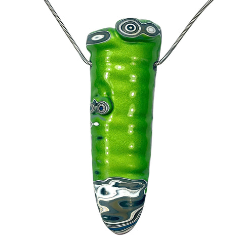 DVH Michigan Jeep Phallic Fordite Mojito Green Bead Pendant 92x28x13mm (6315)