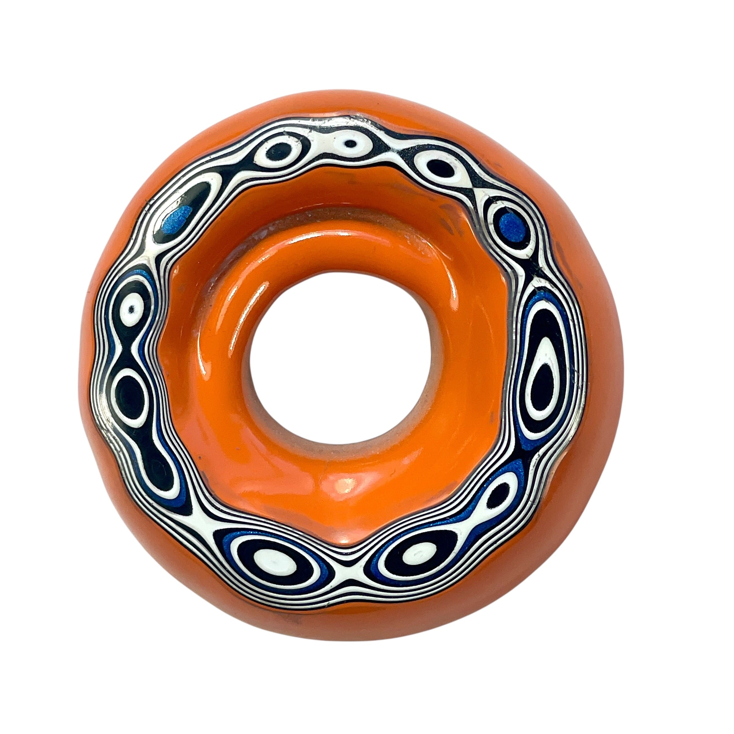 DVH Rare Michigan Jeep Joose Orange Fordite Buck Hole Donut Bead Pendant 53mm Rd x 11 (6318) - DVHdesigns