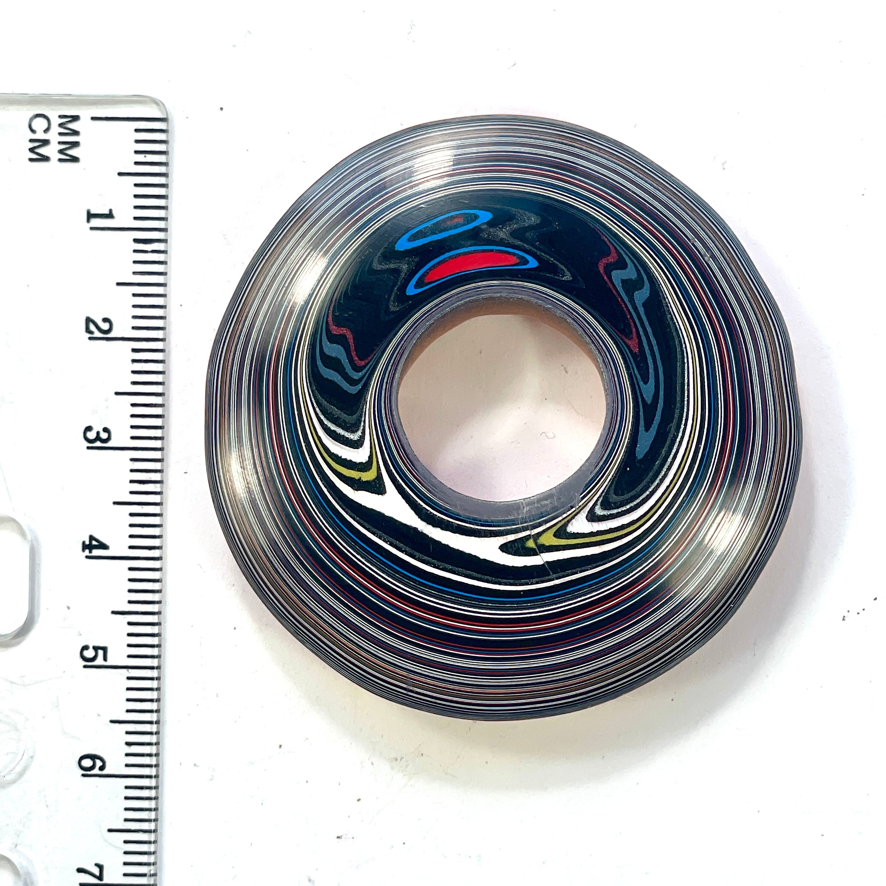 DVH Rare Michigan Jeep Joose Orange Fordite Buck Hole Donut Bead Pendant 53mm Rd x 11 (6318) - DVHdesigns