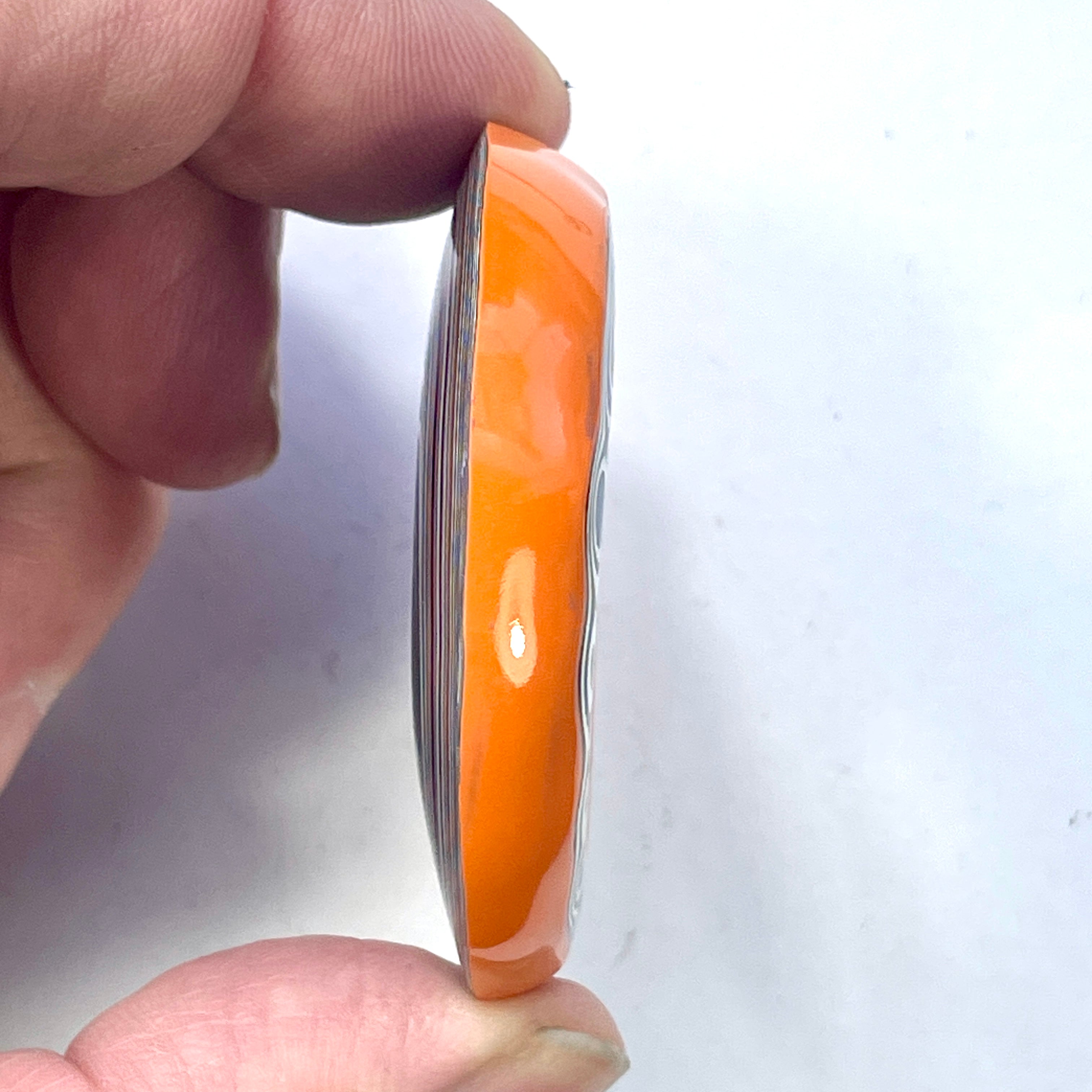 DVH Michigan Jeep Joose Orange Fordite Unique Barrel Bead Pendant 24x20x19mm (6321) - DVHdesigns