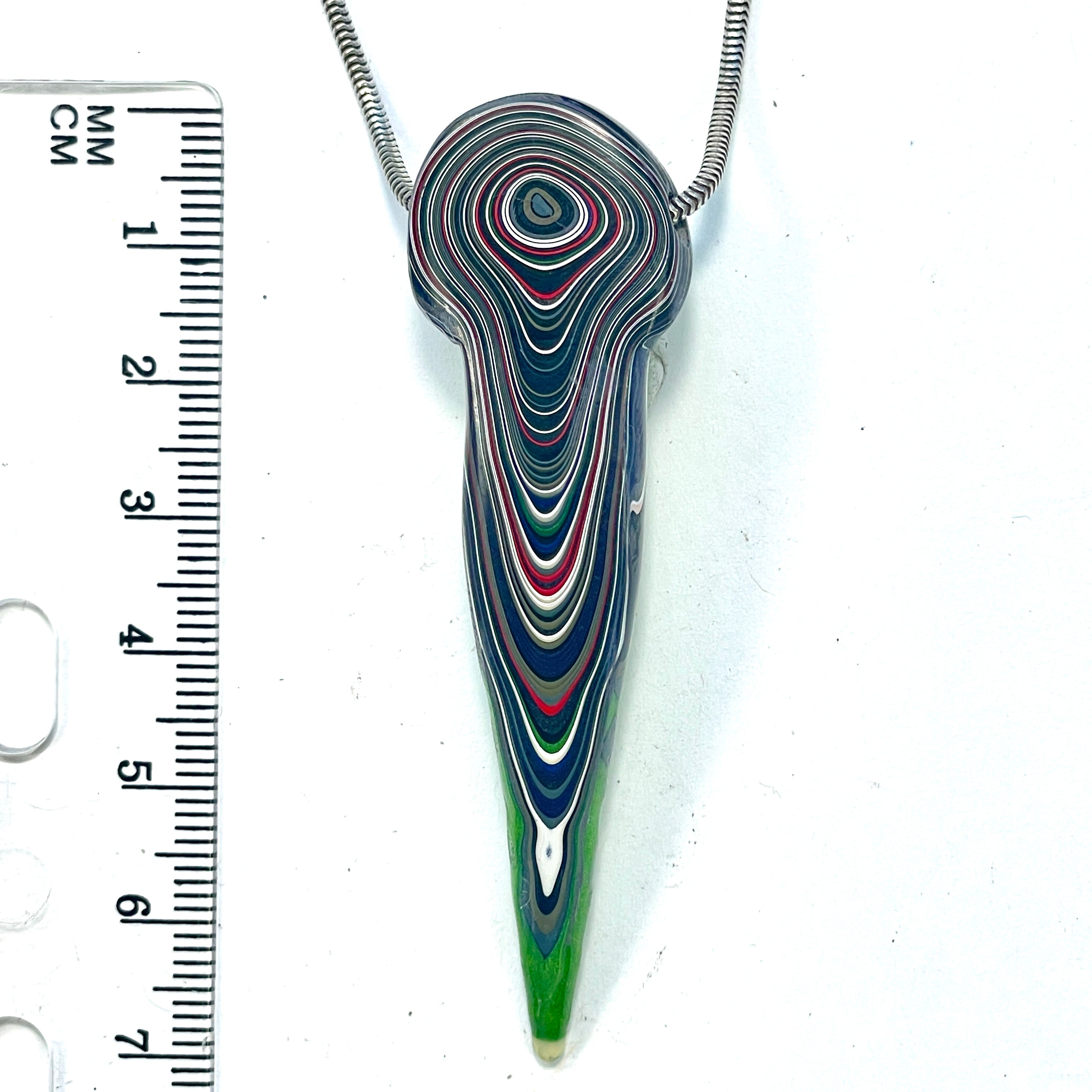 DVH Michigan Jeep Fordite Mojito Green Stalactite Bead Pendant 70x19x15mm (6319) - DVHdesigns