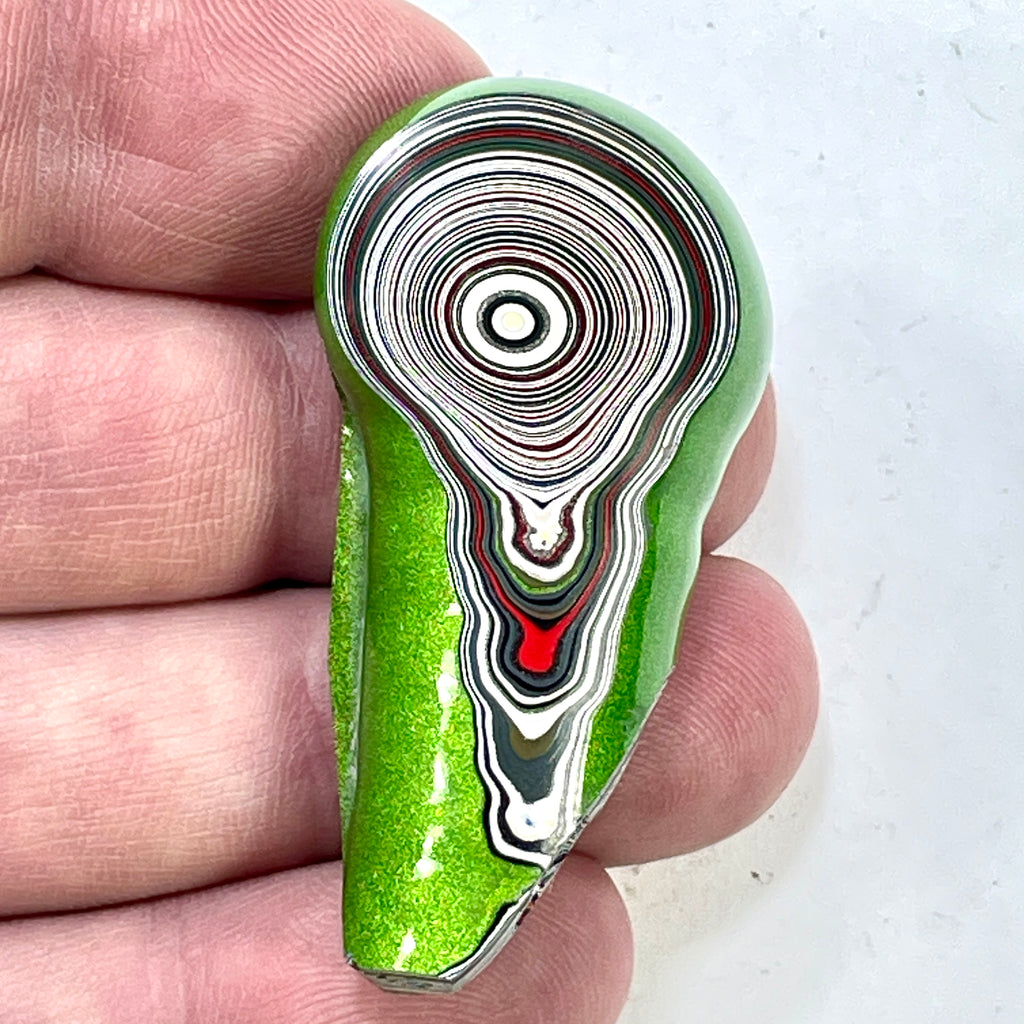 DVH Michigan Jeep Fordite Mojito Green Specimen Polished Face (6331) - DVHdesigns