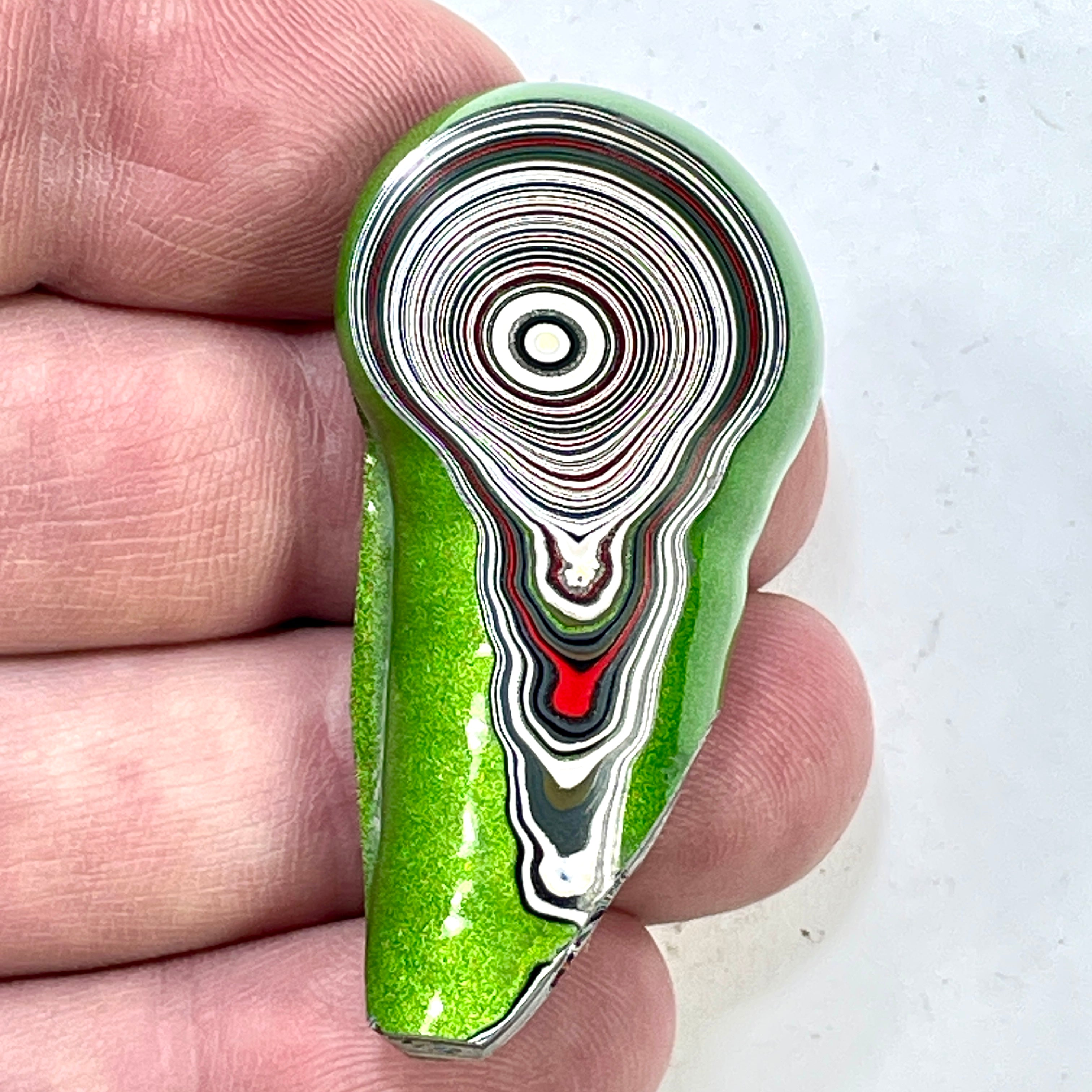 DVH Michigan Jeep Fordite Mojito Green Specimen Polished Face (6331) - DVHdesigns