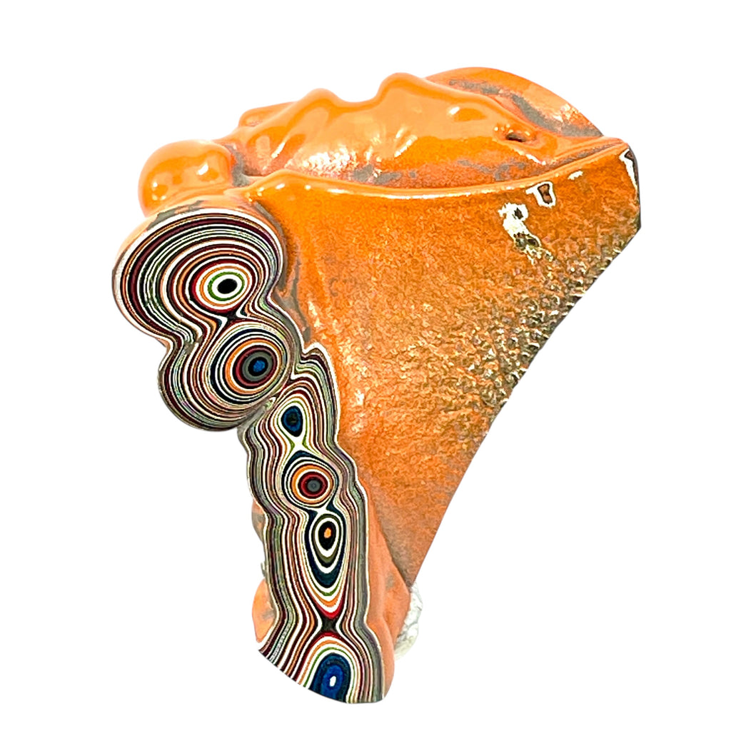 DVH Michigan Jeep Fordite Joose Orange Specimen Polished Face (6335) - DVHdesigns