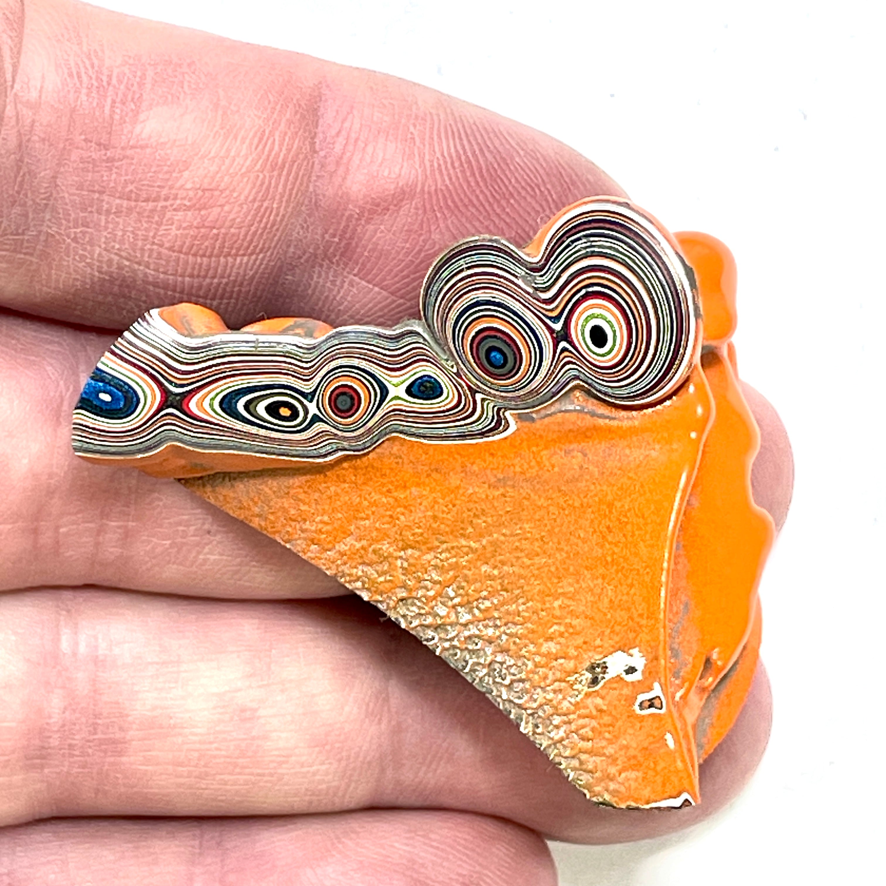 DVH Michigan Jeep Fordite Joose Orange Specimen Polished Face (6335) - DVHdesigns