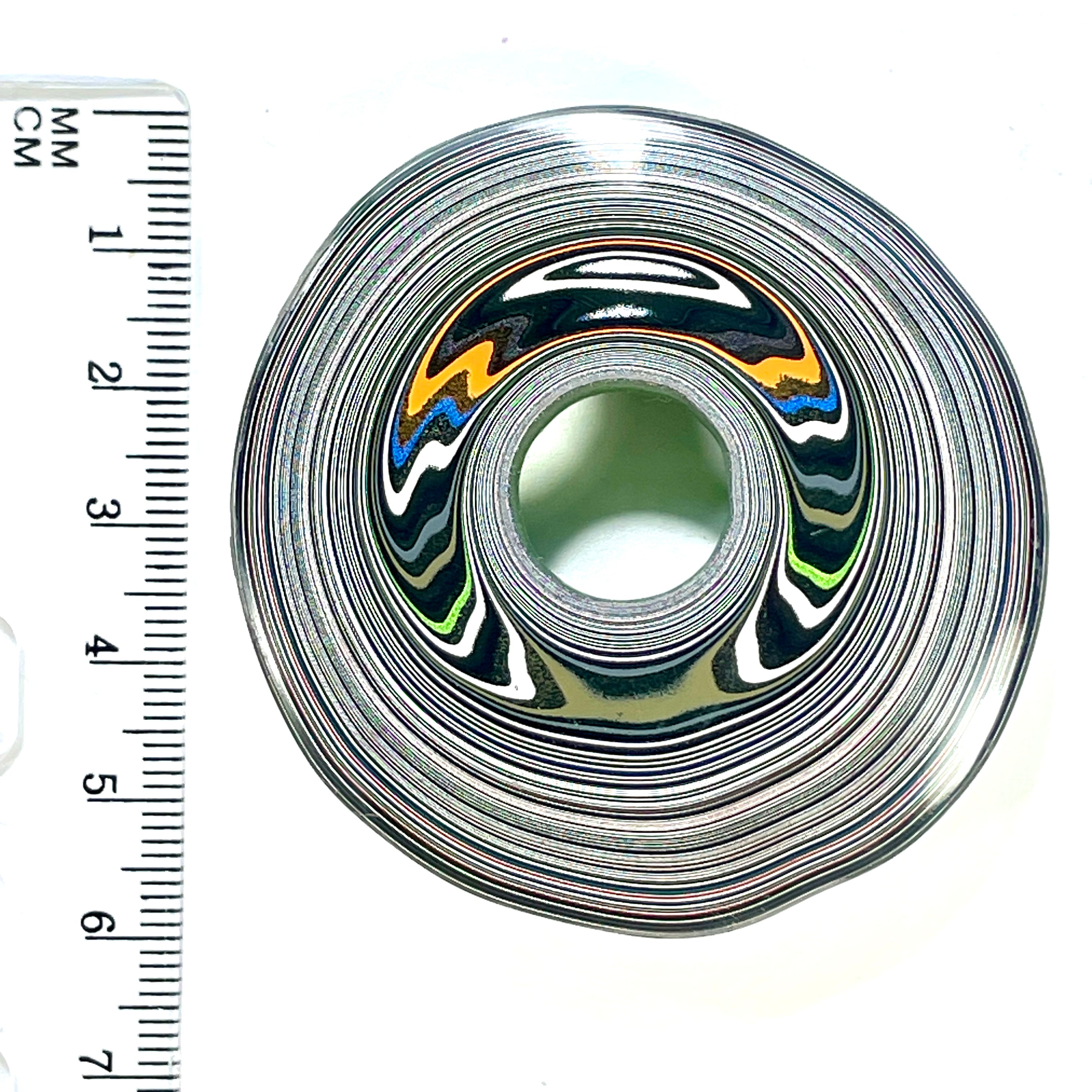 DVH Rare Michigan Jeep Mojito Green Fordite Buck Hole Donut Bead Pendant 58mm Rd x 13  (6337) - DVHdesigns