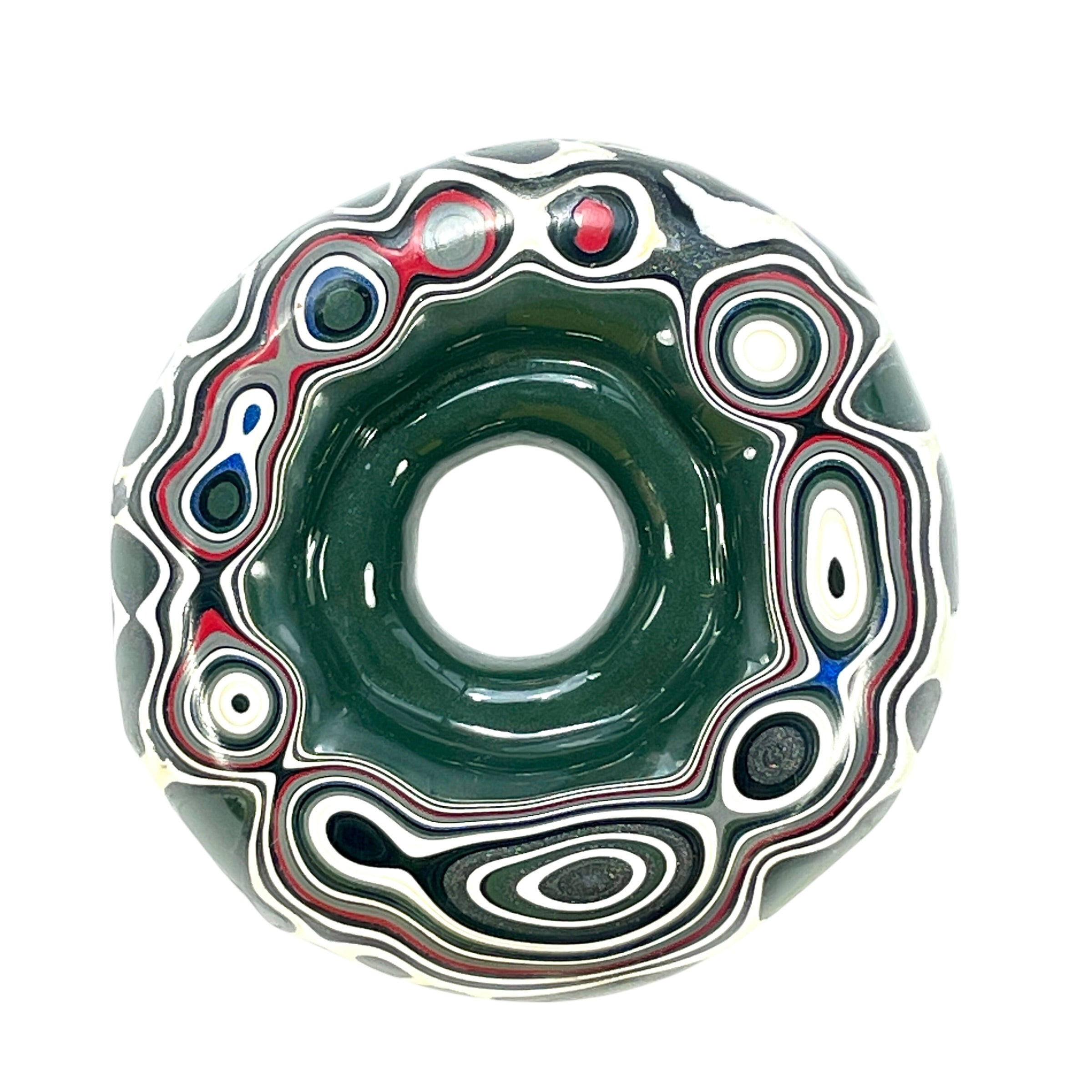 DVH Rare Michigan Fordite Buck Hole Donut Bead Pendant Chv Frd Jp 57mm Rd x 12mm (6338) - DVHdesigns