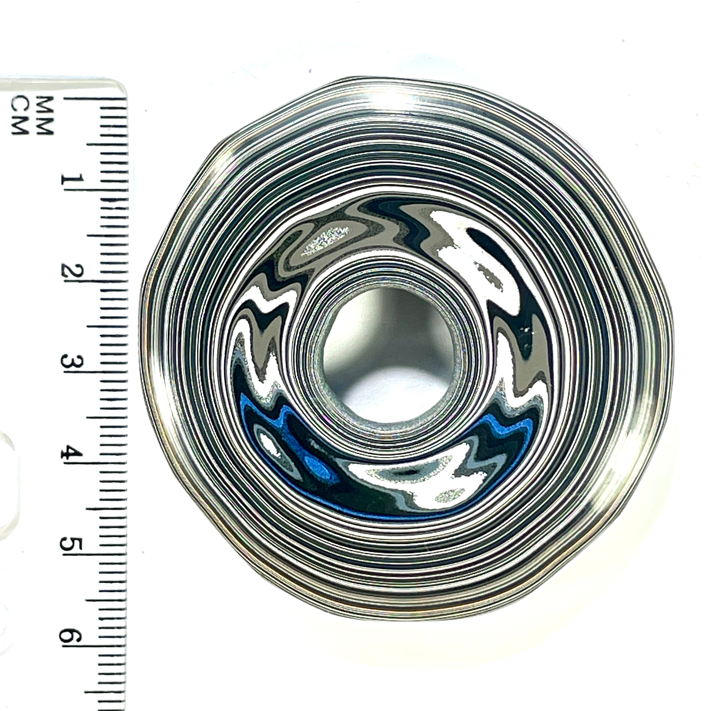 DVH Rare Michigan Fordite Buck Hole Donut Bead Pendant Chv Frd Jp 57mm Rd x 12mm (6338) - DVHdesigns