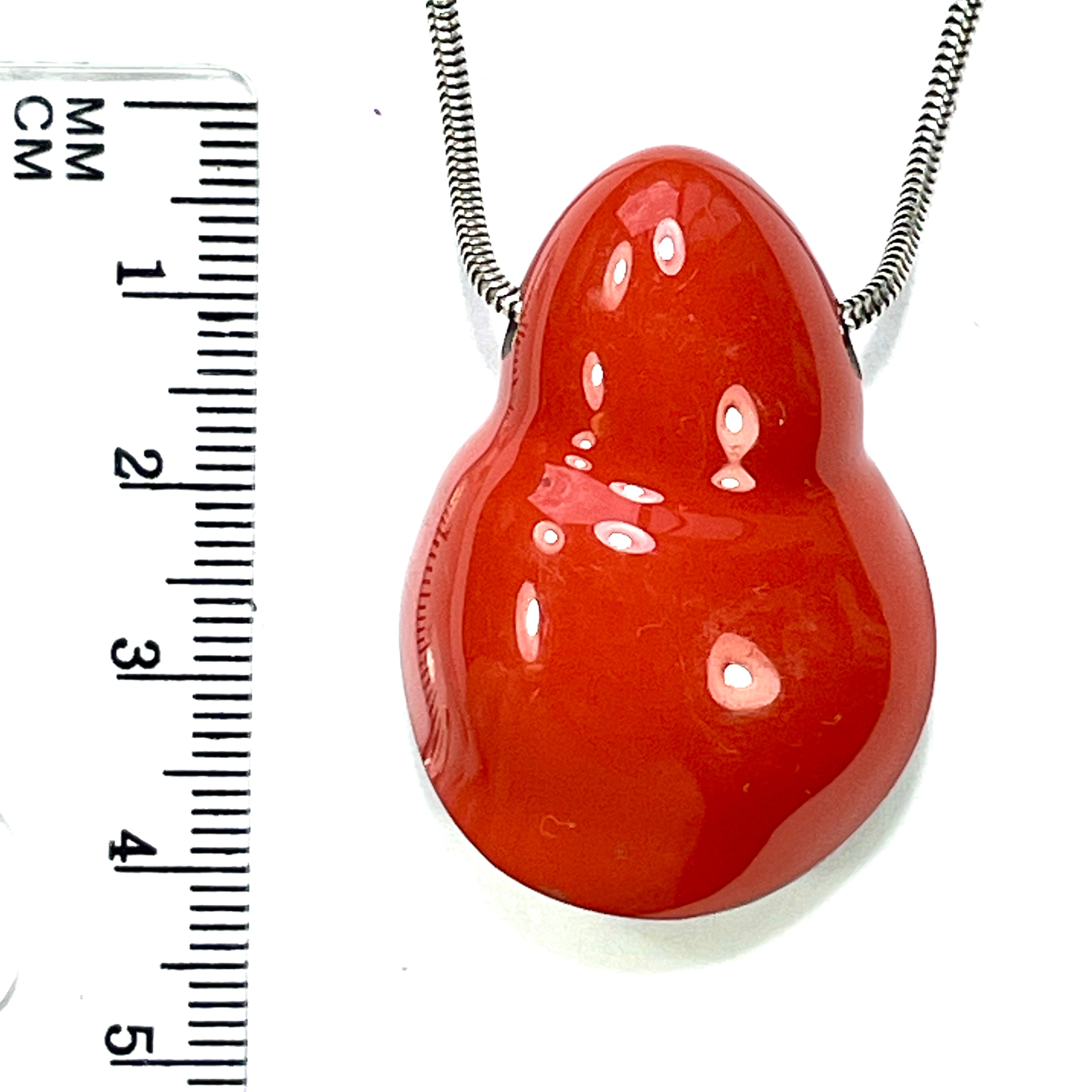 DVH Michigan Fordite Orange Bead Pendant Chv Frd Jp (6339) - DVHdesigns