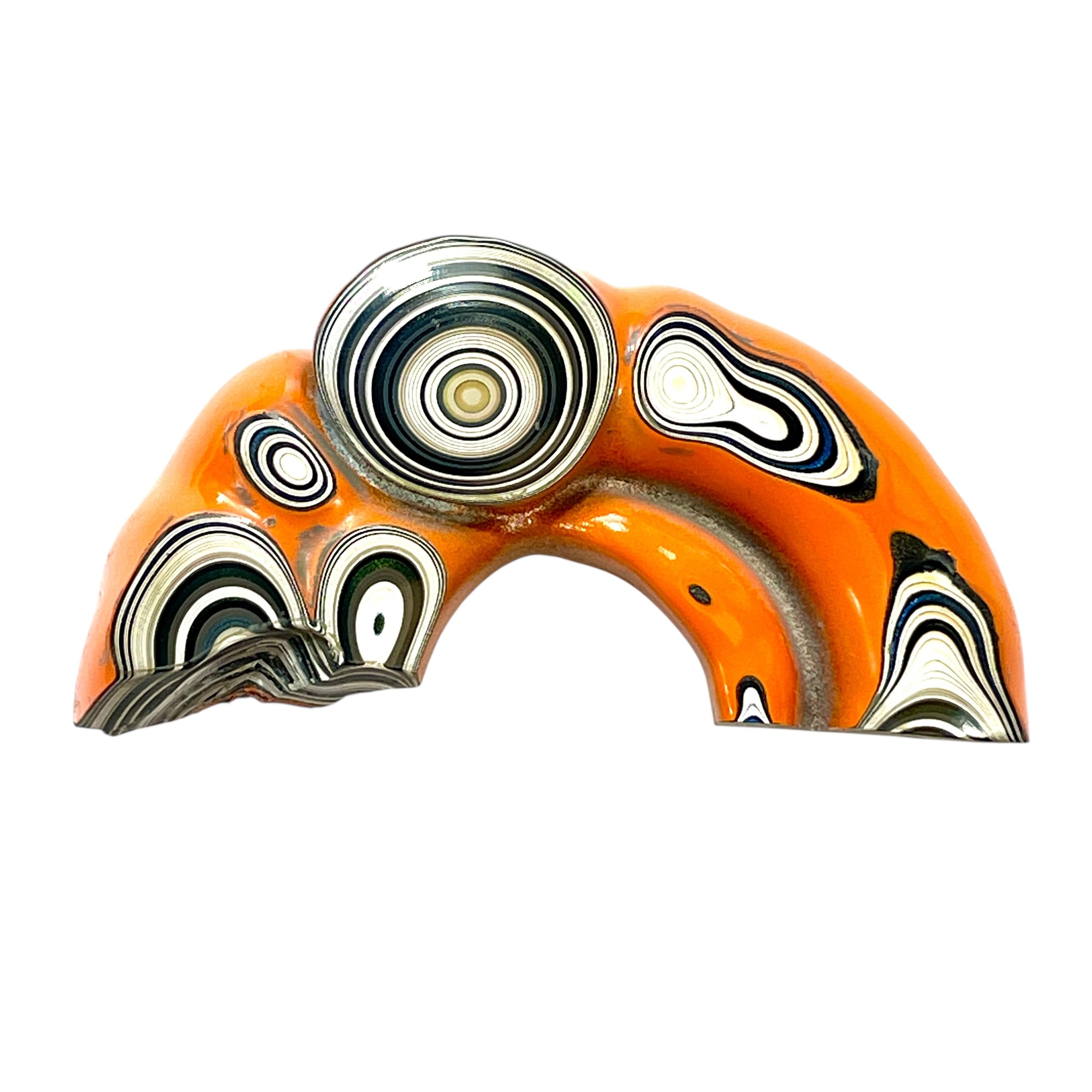 DVH Fordite Specimen Polished Face Joose Orange Michigan Jeep (6388) - DVHdesigns